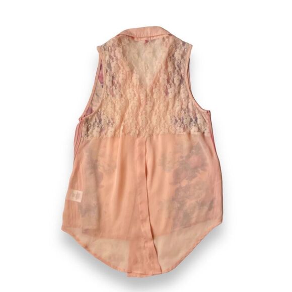 Bongo Vintage Floral Semi-Sheer Top Sz XL - Picture 6 of 12